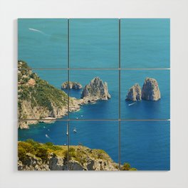 Faraglioni rocks from Mount Solaro | Capri, Italy | Travel Photography Wood Wall Art