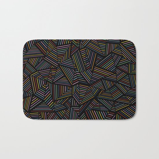Ab Linear Rainbow Black Bath Mat
