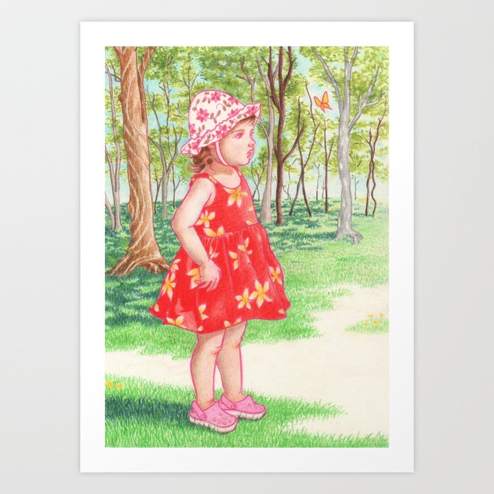 Little Miss Butterfly Art Print