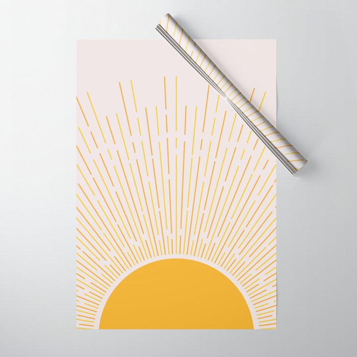 Sun Rise Art, Horizontal boho Sun Wrapping Paper
