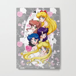 Sailor Senshi - Uncovered (Original Anime Color) Metal Print | Comic, Vector, Graphic Design, Illustration 