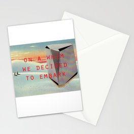 On a whim we decided to embark (Coburg Faceted Table and Sunset) Stationery Cards