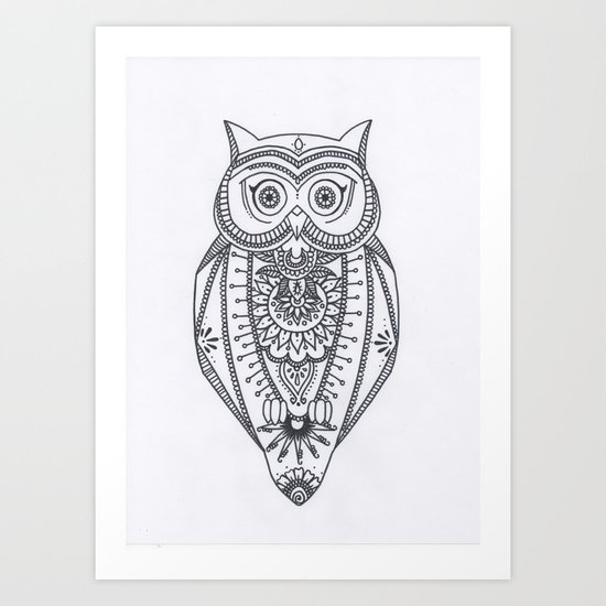 O W L - B&W Art Print
