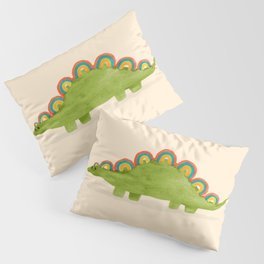 Rainbow colored dinosaur (stegosaurus) Pillow Sham