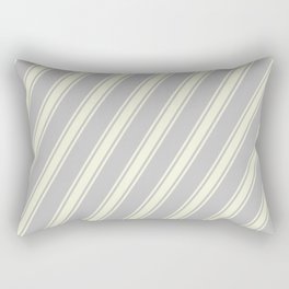 [ Thumbnail: Grey and Beige Colored Lines/Stripes Pattern Rectangular Pillow ]