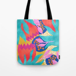 Bold Flowers on Yellow Tote Bag
