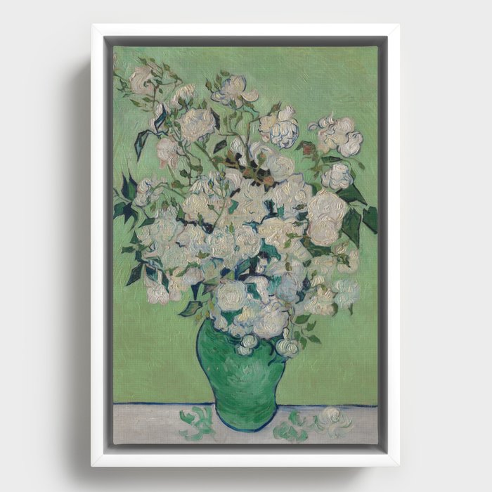 Roses by Vincent Van Gogh Framed Canvas