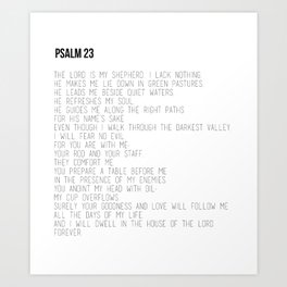 Psalm 23 #minimalist Art Print