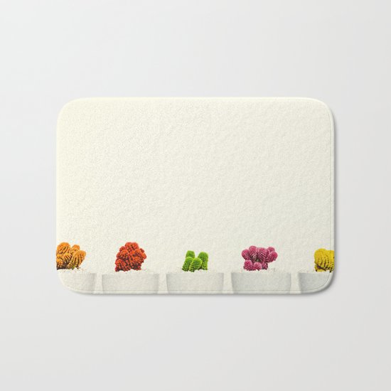 Creamy Cactus Colors Cuteness Cups Bath Mat