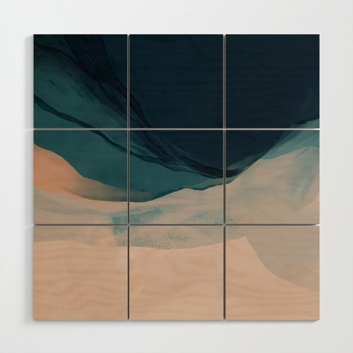 Shoreline On The Horizon Line | Abstract Texture Waves Design Wood Wall Art