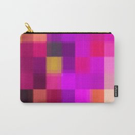 geometric pixel square pattern abstract background in purple pink yellow Carry-All Pouch