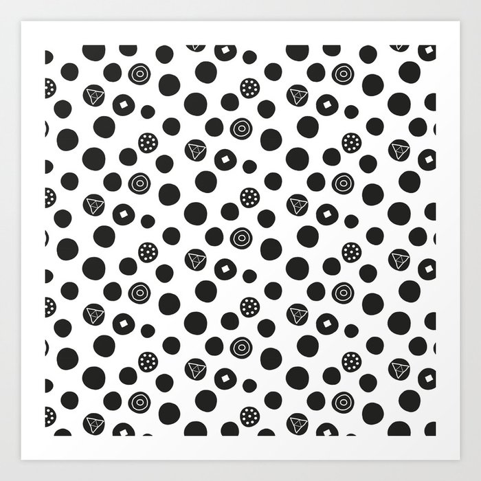 Black And White Polka Dots Abstract Modern Pattern Geometric