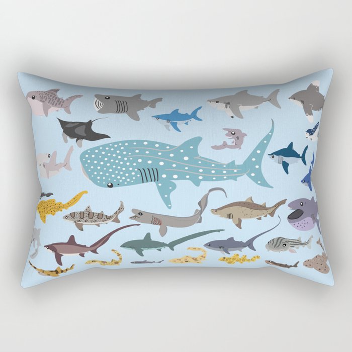 I Heart Sharks Rectangular Pillow
