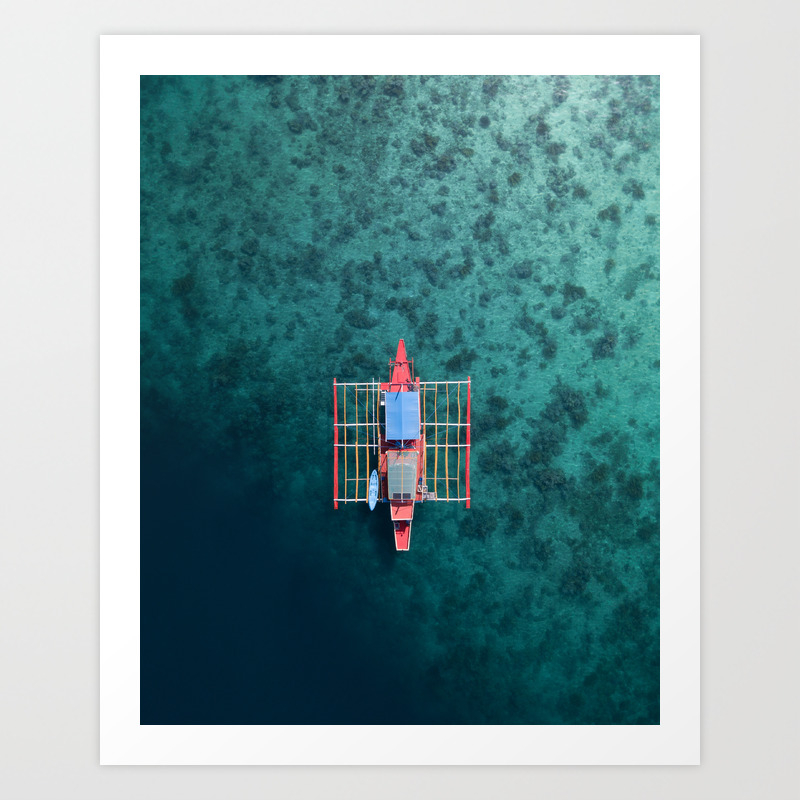Boat From Above In The Philippines Art Print By Karanikolov Society6