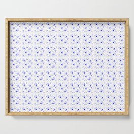 Bright Blue Coffee Pattern Serving Tray