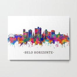 Belo Horizonte Brazil Skyline Metal Print | Poster, Horizonte, Colorful, Painting, Landscape, Illustration, Minas, Brazil, Skyline, Skyscrapers 