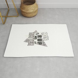 90s Rap Music graphic Retro Hip Hop Rapper design Area & Throw Rug