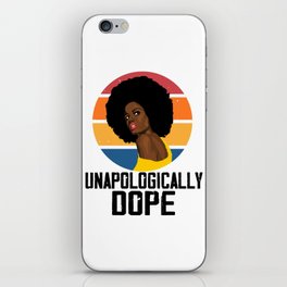 Unapologetically Black Afro Tee Black History feb Gift  iPhone Skin