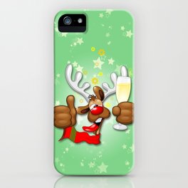 Reindeer Drunk Funny Christmas Character iPhone Case