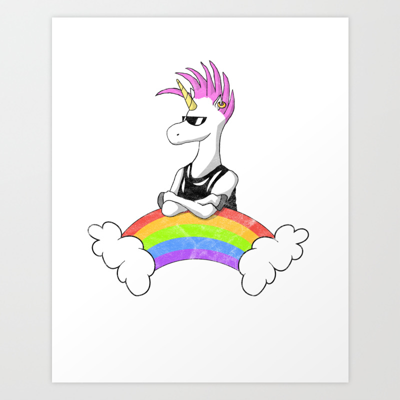 Badass Unicorn Art Print By Vesnadesigns Society6