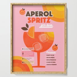Retro Cocktail Nº1 Aperol Spritz Serving Tray
