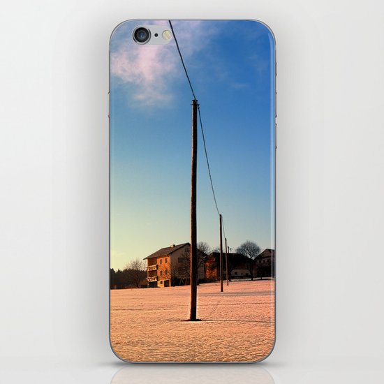 Powerline, sundown and winter wonderland | landscape photography iPhone & iPod Skin