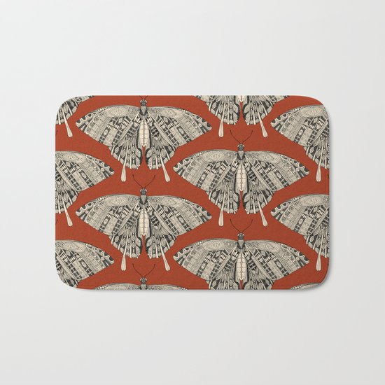 swallowtail butterfly terracotta black Bath Mat