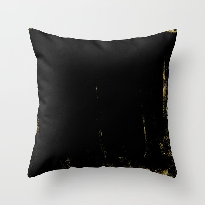 Black And Gold Grunge Modern Abstract Background I Throw Pillow By