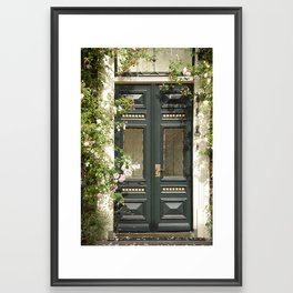Romantic Green Door Framed Art Print