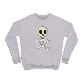 Skull & Crossbones on orange Crewneck Sweatshirt