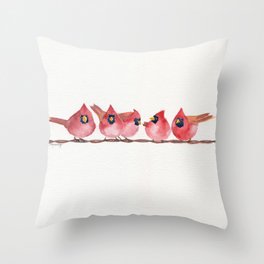 Cardinal on the wire Throw Pillow