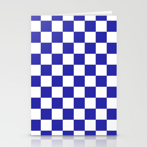 Checkered (Navy & White Pattern) Stationery Cards