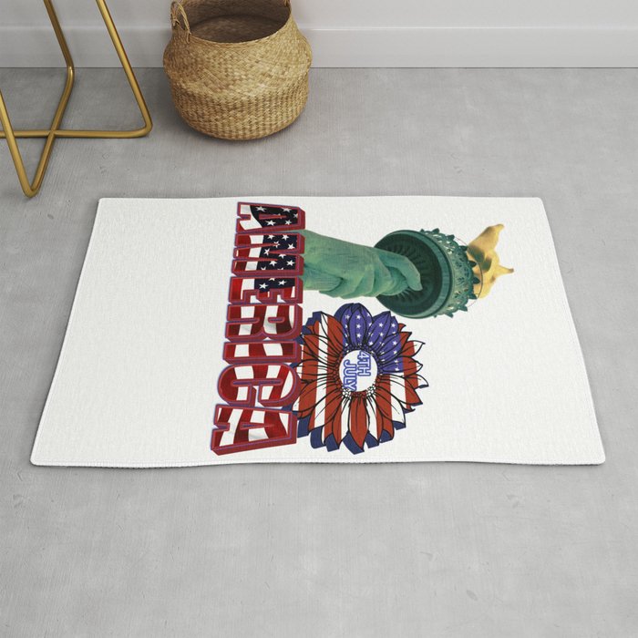 American Statue of liberty and wreath  Rug