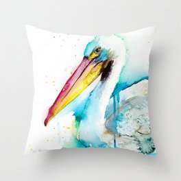 American White Pelican Throw Pillow
