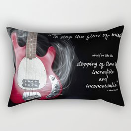 The Flow of Music Minimal Guitar Portrait with Light Painting and Quote Rectangular Pillow