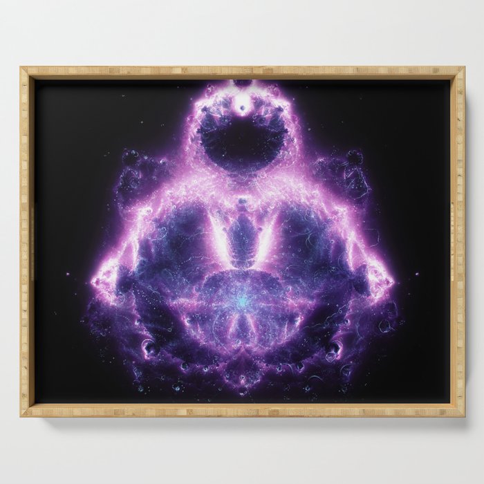 Purple Buddhabrot Fractal Art Serving Tray