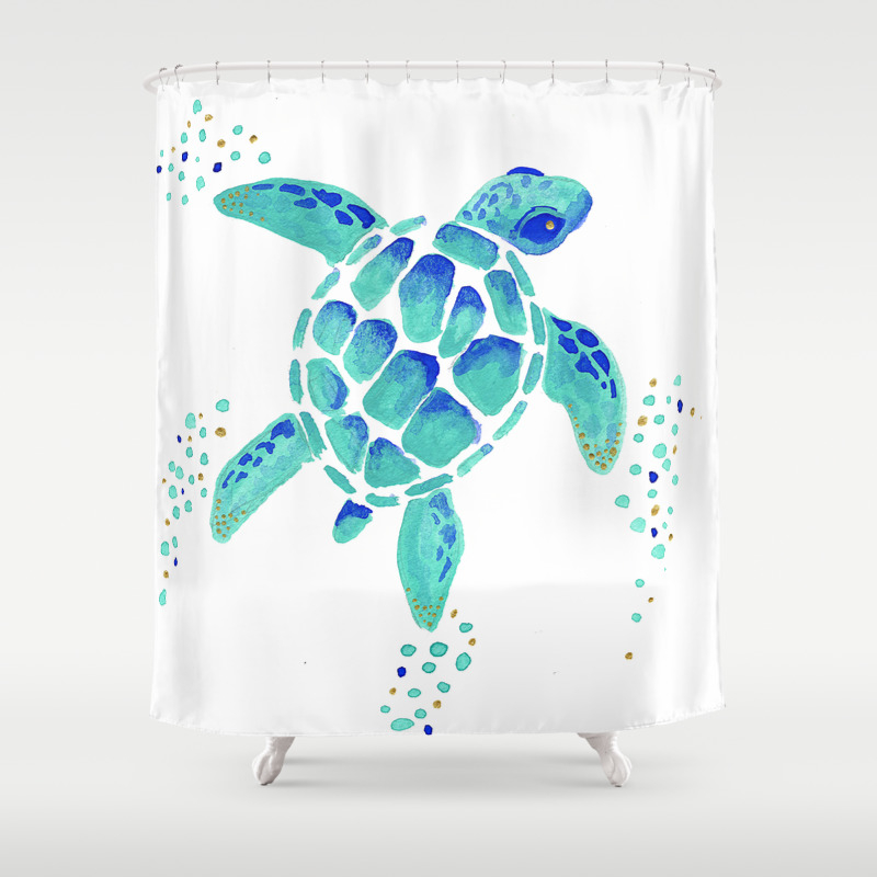 Neptune S Turtle Shower Curtain By Teekastreasures Society6