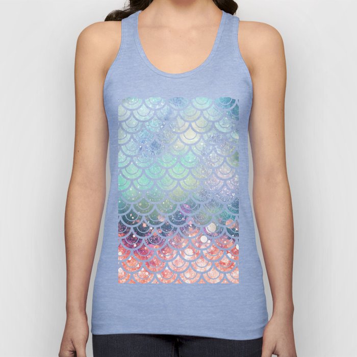 Mermaid Scales Coral and Turquoise Tank Top