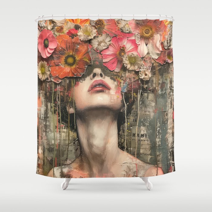 I See In Flowers Shower Curtain