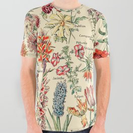 Vintage Floral Drawings // Fleurs by Adolphe Millot XL 19th Century Science Textbook Artwork All Over Graphic Tee