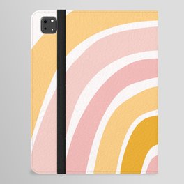 Abstract Shapes 94 in Mustard Yellow and Pale Pink (Rainbow Abstraction) iPad Folio Case