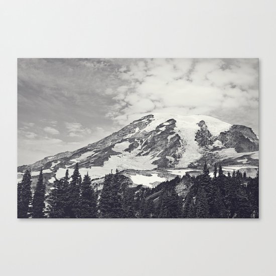 Mount Rainier B&W Canvas Print