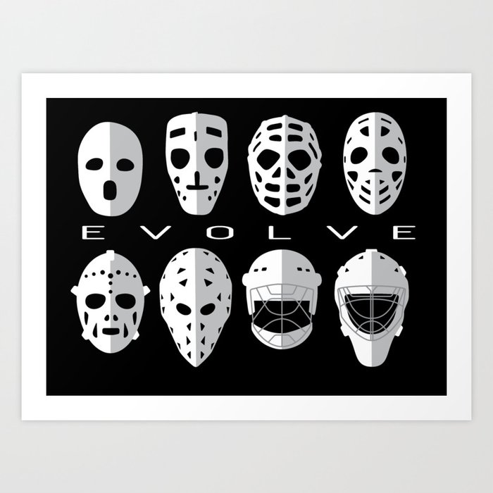 Hockey Goalie Mask Evolution Poster