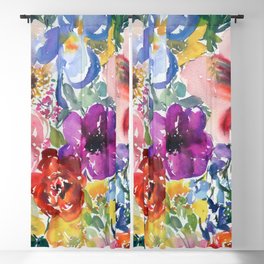 rainbow floral pattern N.o 7 Blackout Curtain