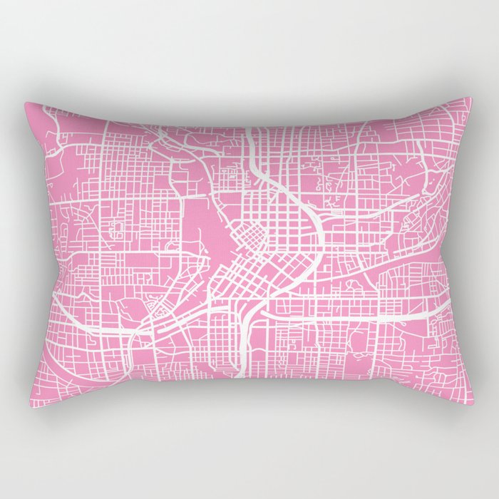 Atlanta map pink Rectangular Pillow