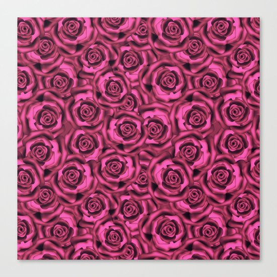 Pink roses. Pattern. Canvas Print