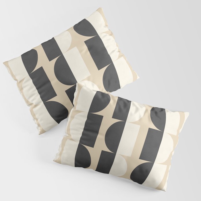 Abstraction_NEW_BLACK_GEOMETRIC_SHAPE_PATTERN_POP_ART_0122A Pillow Sham