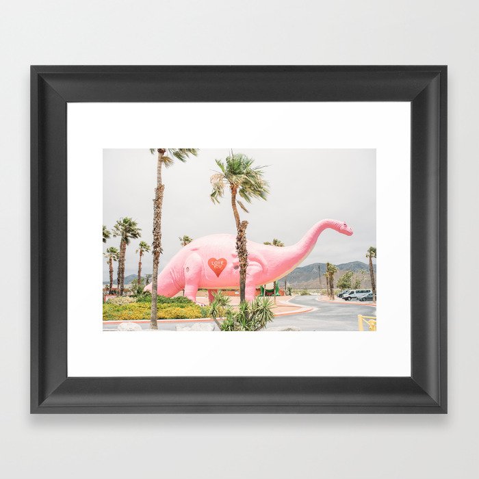 Pink Dinosaur | Cabazon Dinosaurs in Palm Springs California | Brontosaurus Love You Framed Art Print