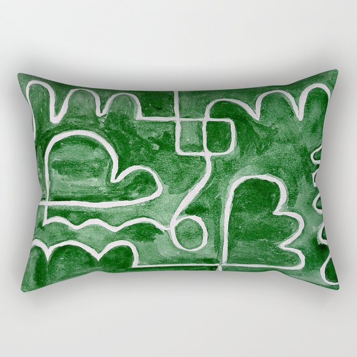 hand painted abstract curve lines 326 Rectangular Pillow