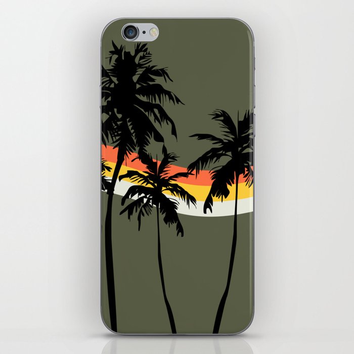 Dark Retro Minimalistic Vintage Palm Tree Design  iPhone Skin